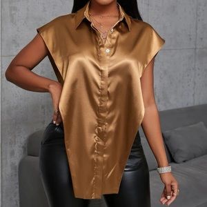 Asymmetric Satin Blouse
